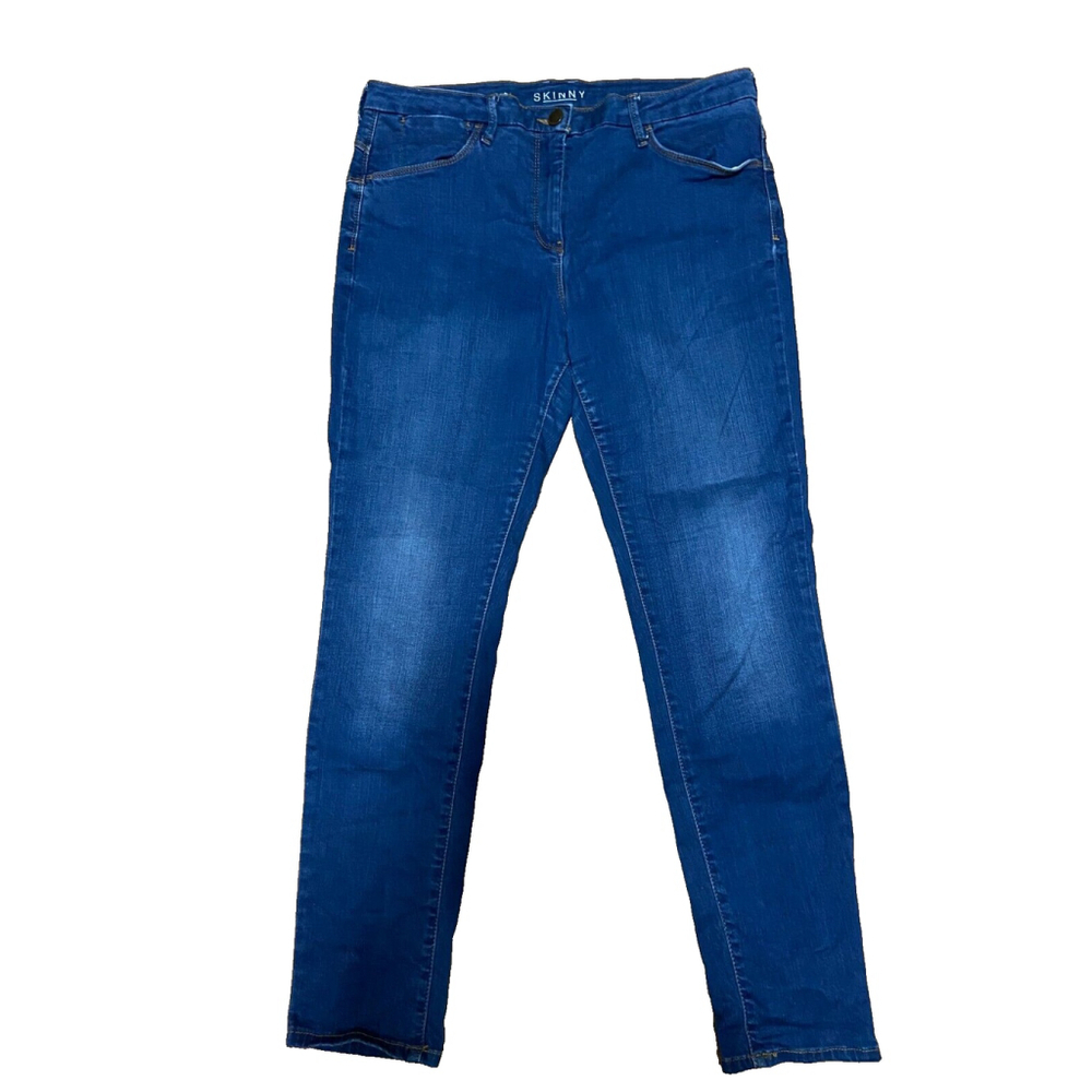 M&S Women's Skinny Denim Jeans Medium Wash Blue Size UK 16 / US 14